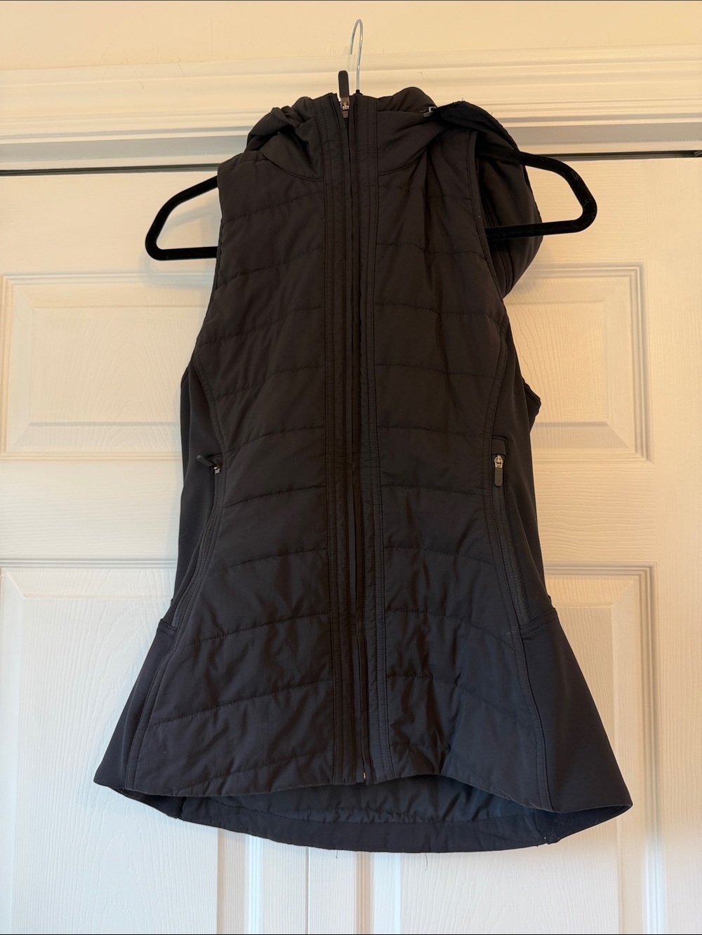 Lululemon Another Mile Vest Black Hooded Quilted Vest